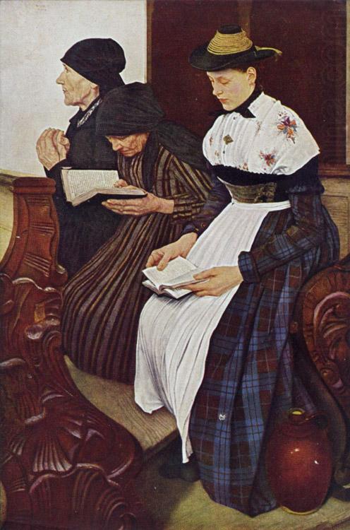Leibl, Wilhelm Three Women in Church (mk09) china oil painting image